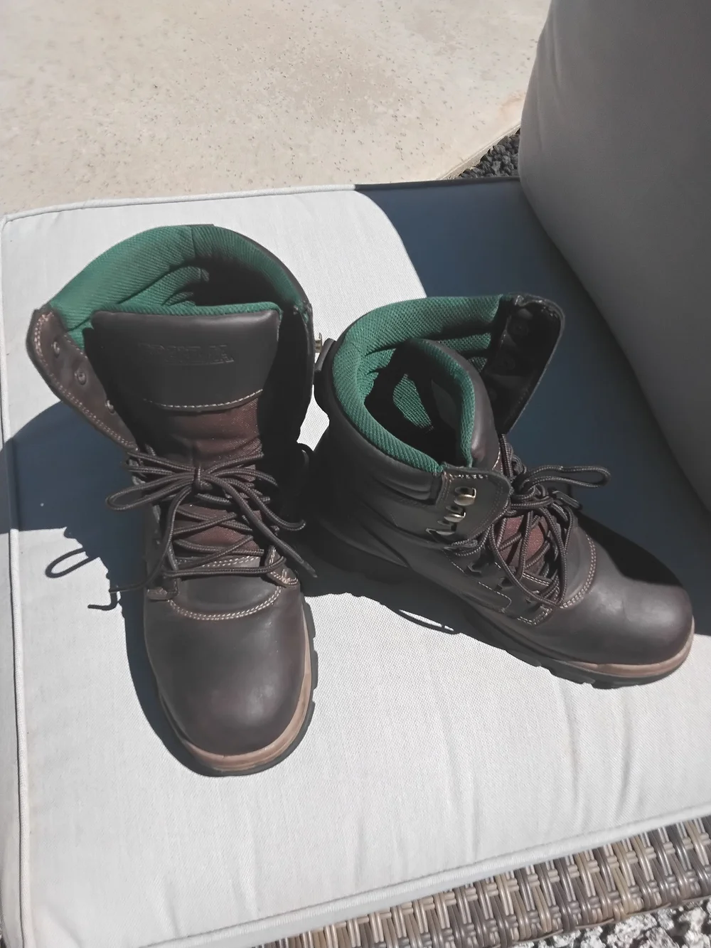 Brahma Brown Work Boots with Green Interior